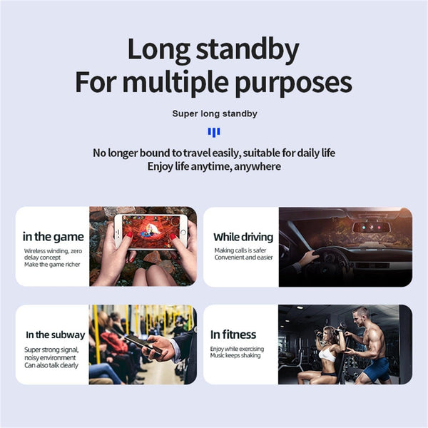 Business Style Bluetooth 5.0 Earphone With Touch Switch Black Earbuds