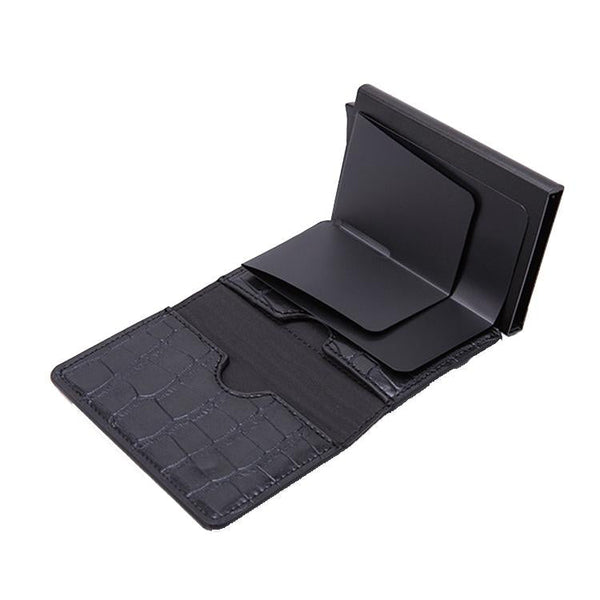 Stainless Steel Rfid Credit Card Holder Compact Design Blue Business Card Holders