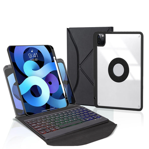 Bluetooth Keyboard Leather Case For Ipad Pro 11 Backlit With Pen Slot Black Keyboards
