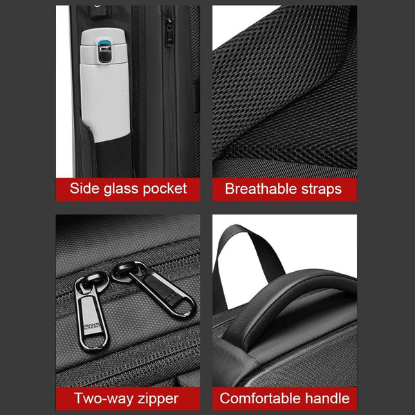 Parallel Expandable Usb Laptop Backpack For Business Travel Black Laptop Cases & Bags
