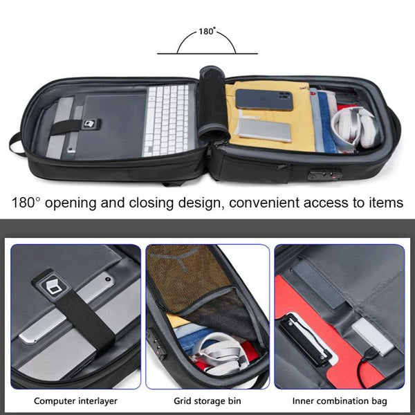 Parallel Expandable Usb Laptop Backpack For Business Travel Black Laptop Cases & Bags