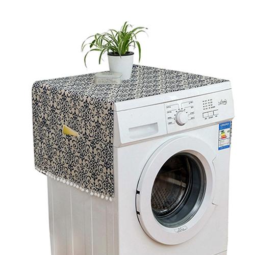 Kitchen Refrigerator And Washing Machine Dustproof Cover 55X130cm Blue White Porcelain Washing Machines