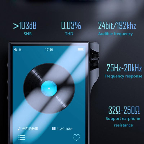 High Res 4.0 Inchtouch Mp3 Player 16Gb Memory Black Ipods & Mp3 Players