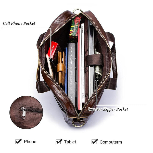 Retro Leather Messenger Bag For Men Black Bags
