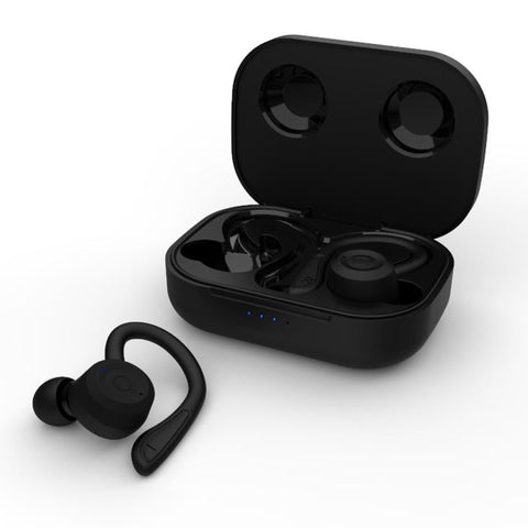Waterproof T20 Tws Bluetooth Earphones With Charging Box And Noise Cancelling Hooks Black Headsets & Earpieces
