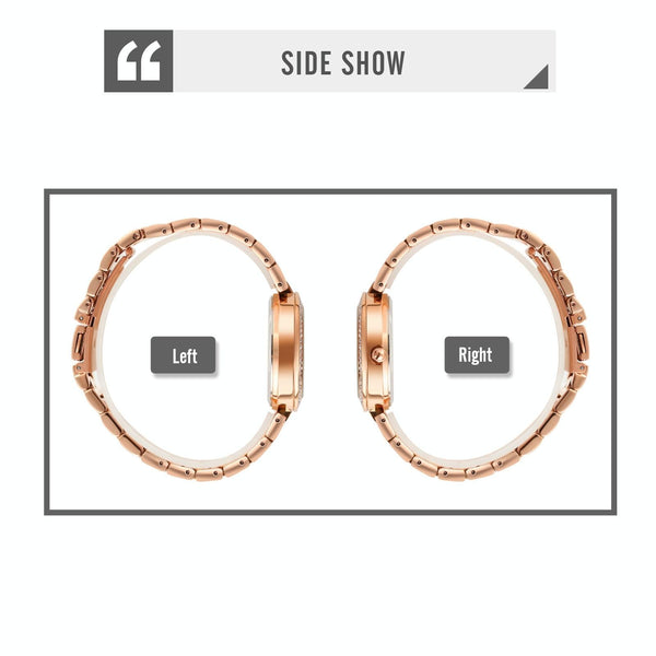 Women Quartz Watch With Diamond Roman Numerals And Round Dial Rose Gold Watches