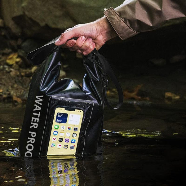 2 In 1 Waterproof Crossbody Phone Bag For Outdoor Cycling Swimming 2L Capacity Black Women's Bags & Handbags