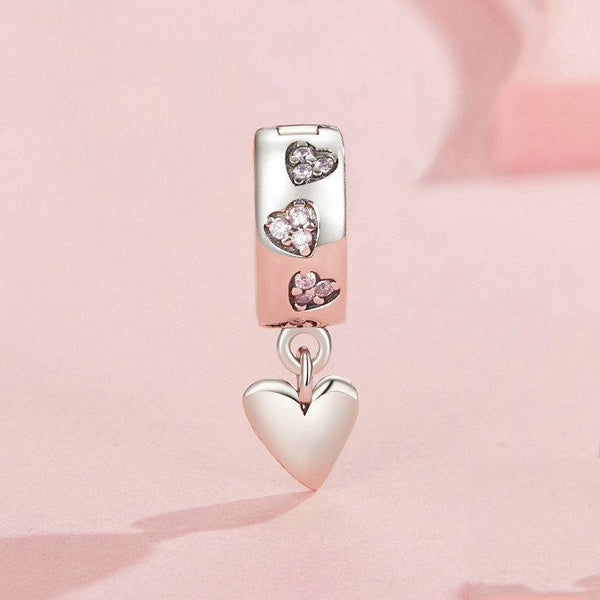 925 Sterling Silver Platinum Plated Smart Heart Diy Beads Craft Beads