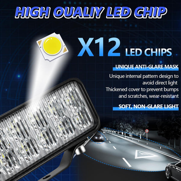 14W 9 30V 6 Inch Long Waterproof Car Work Headlight With Wire Set Led Car Lights