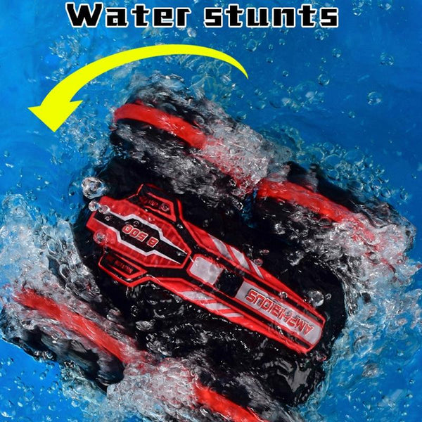 Amphibious Stunt Rc Car Double Sided Rolling 2.4G Electric Kids' Toy Red Remote Controlled Toys