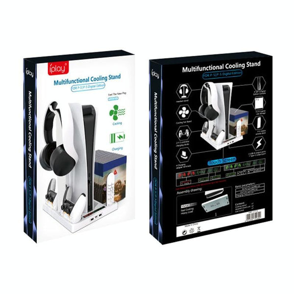 Ps5 Cooling Handle With Charging Base And Disc Storage Rack White Cooling Devices