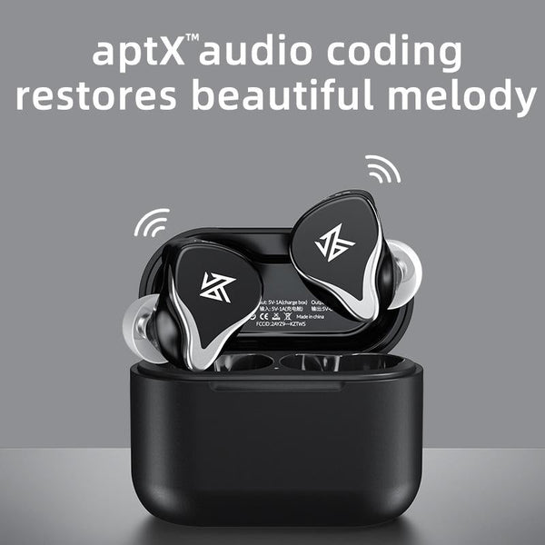 Kz Z3 Hybrid 1Dd & 1Ba Wireless Bluetooth 5.2 Tws Earphone Black Headphones