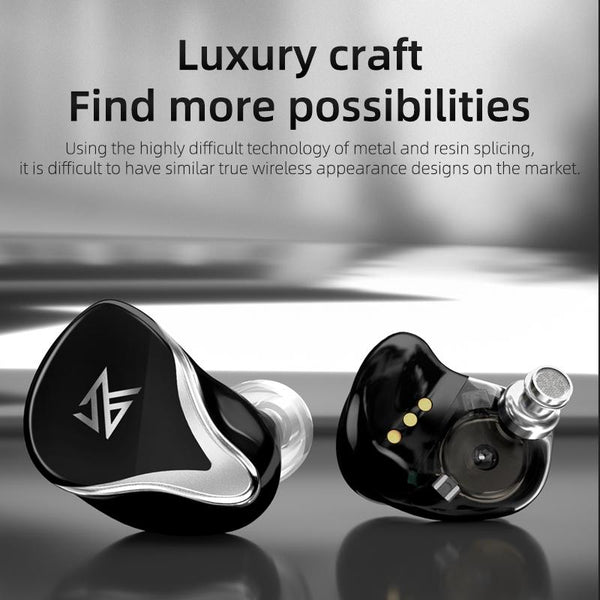 Kz Z3 Hybrid 1Dd & 1Ba Wireless Bluetooth 5.2 Tws Earphone Black Headphones