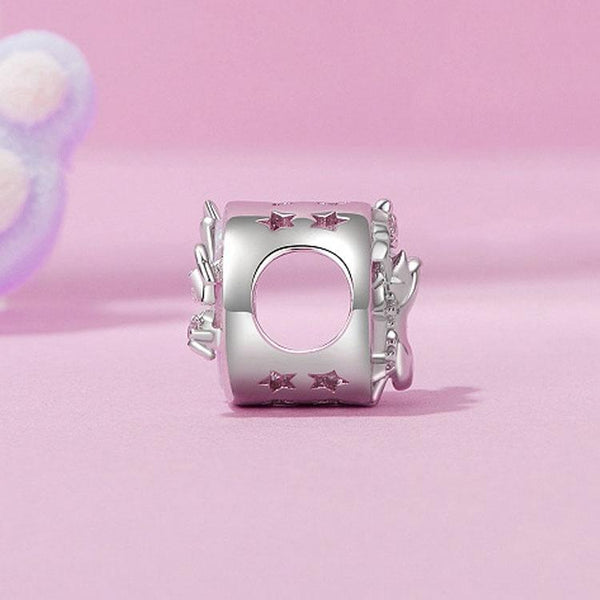 925 Sterling Silver Opal Moon Cat Pendant In Plating Charms & Pendants