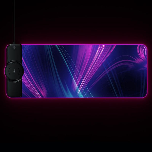 Wireless Charging Rgb Mouse Pad Black Mouse Pads & Wrist Rests
