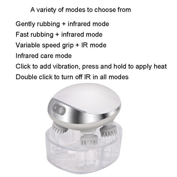 Electric Head Massager With Hot Compress & Vibration Waterproof English Version Massagers