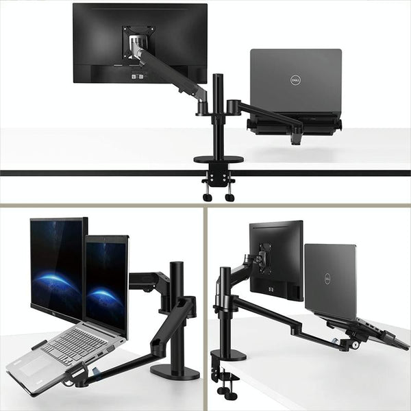 Desktop Stand For 17 32 And 12 Monitors Aluminum Black Monitor Mounts & Stands