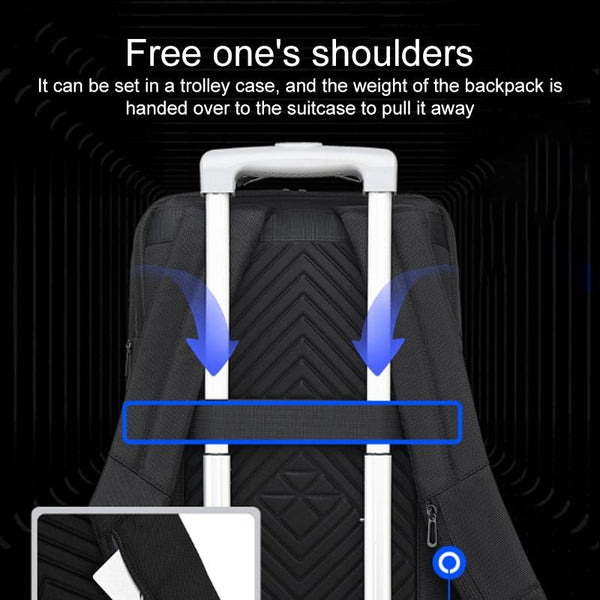 18 Inch Waterproof Double Shoulder Backpack With Usb Black Backpacks
