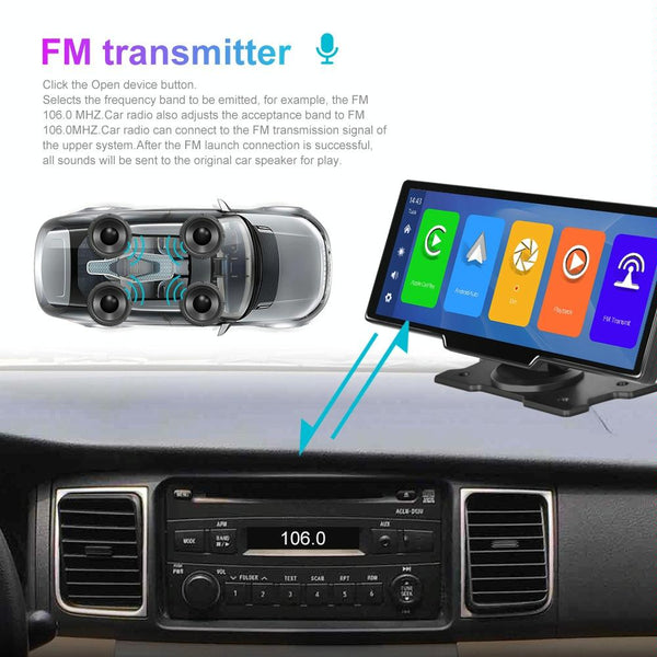 9.3 Hd Wired Smart Player With Wireless Carplay Split Screen Display Black Other Car Audio