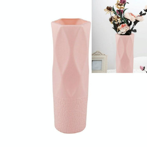 3 Piece Plastic Vase Set For Dry And Wet Flower Arrangements Floral Decor Pink Vases
