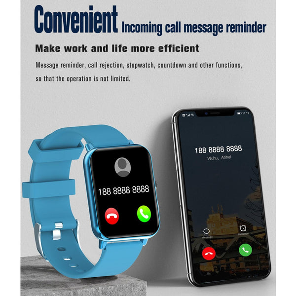 1.69 Inch Tft Screen Ip67 Waterproof Smartwatch With Temp Sleep Heart & Call Alert Black Smart Watches