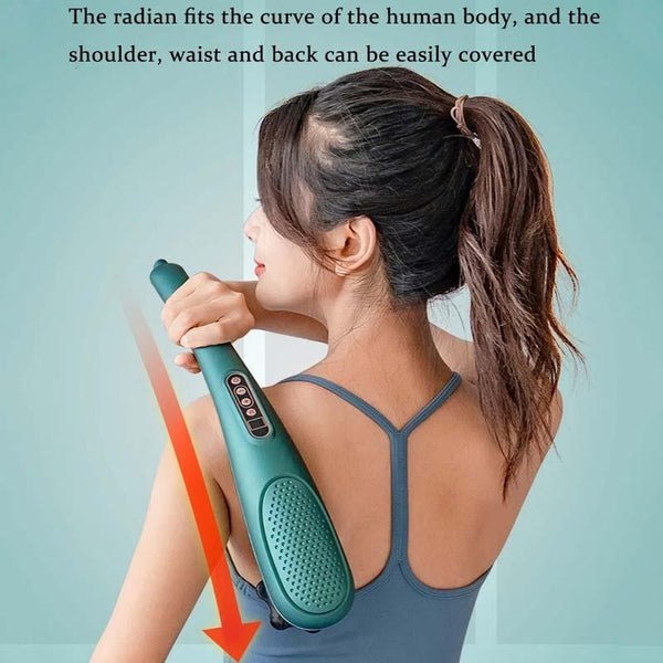 6 In 1 Handheld Massager 15 Modes Heating & Vibration Green Massagers