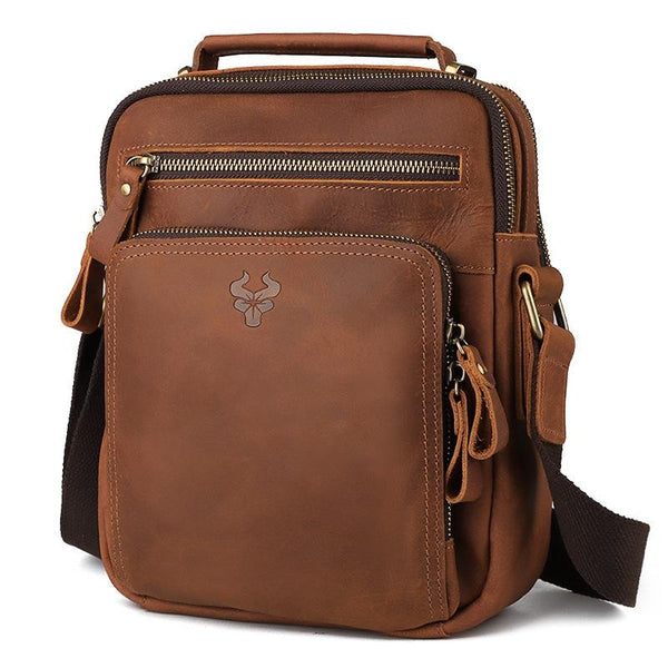 Leather Men Shoulder Bag Mh573 Khaki Bags