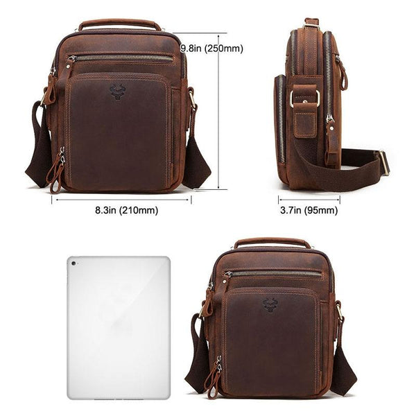 Leather Men Shoulder Bag Mh573 Khaki Bags