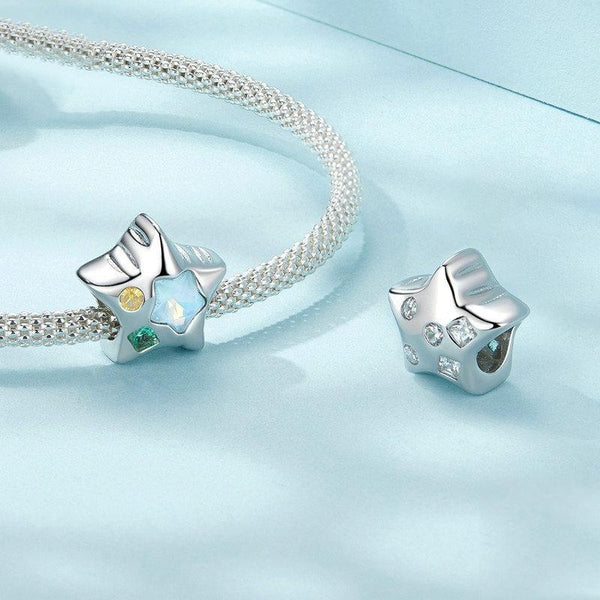 925 Sterling Silver Zircon Mini Star Bracelet Charms & Pendants