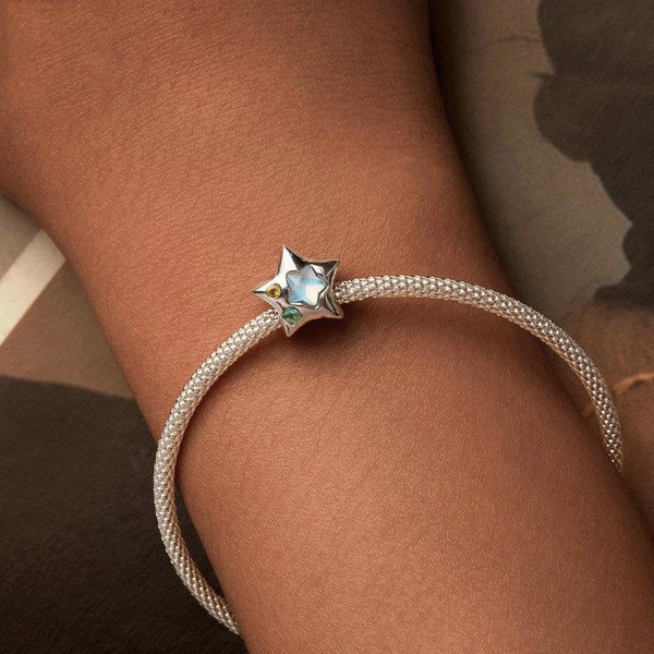 925 Sterling Silver Zircon Mini Star Bracelet Charms & Pendants