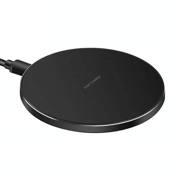 15W Round Wireless Charger Fast Black + Surface Chargers & Cradles