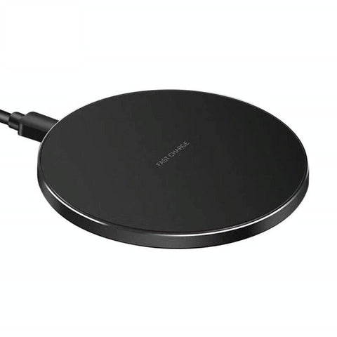 15W Round Wireless Charger Fast Black + Surface Chargers & Cradles