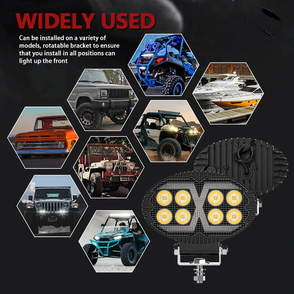 5.5 Inch Elliptical Hybrid X Shaped Car Work Light Led Car Lights