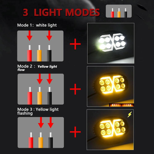 5.5 Inch Elliptical Hybrid X Shaped Car Work Light Led Car Lights