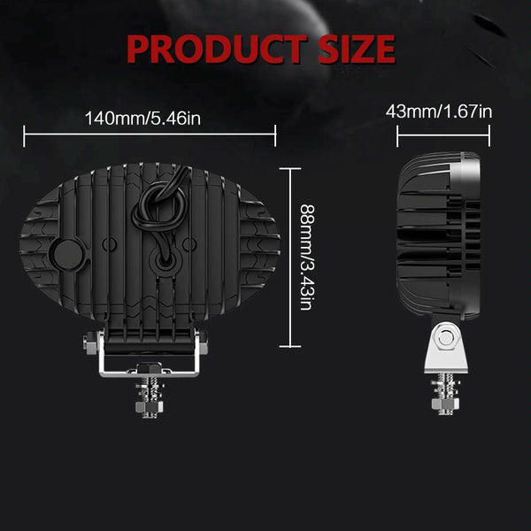 5.5 Inch Elliptical Hybrid X Shaped Car Work Light Led Car Lights