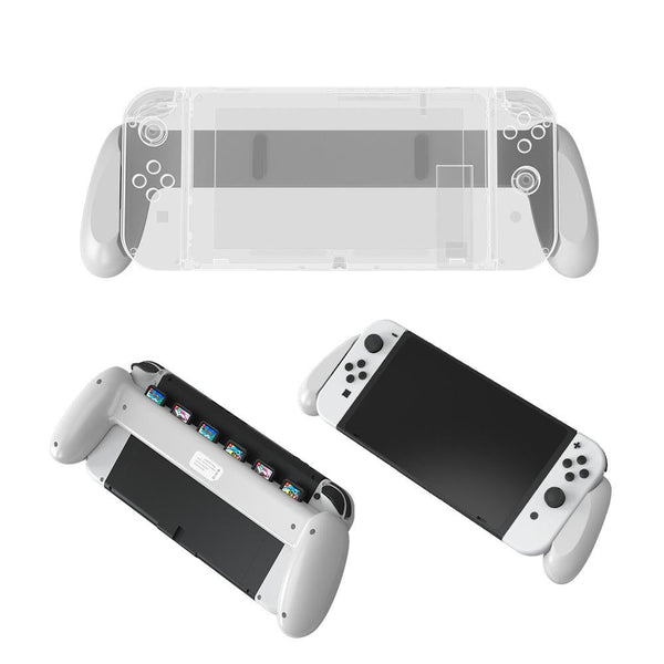 Oled Switch Handle With Game Card Storage Compact Design White Bags Skins & Travel Cases