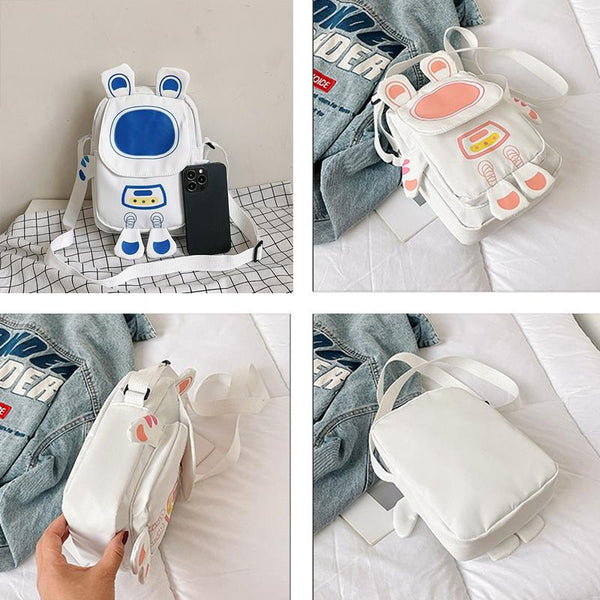 Lightweight Cartoon Crossbody Bag For Students Blue Women's Bags & Handbags