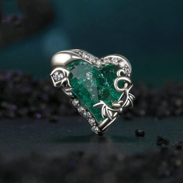 925 Sterling Silver Retro Heart Shaped Beads In Charms & Pendants