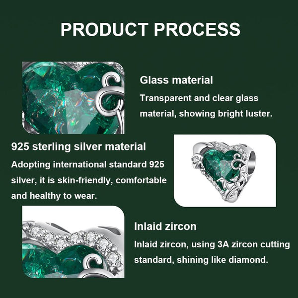 925 Sterling Silver Retro Heart Shaped Beads In Charms & Pendants