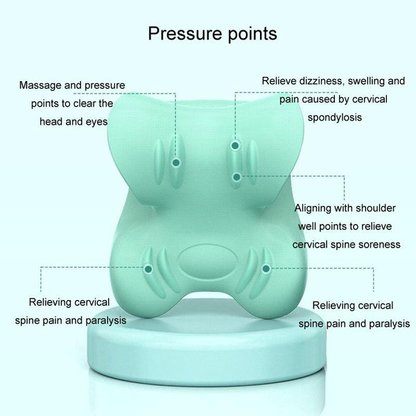 Cervical Massager Type Traction Support Pillow Green Massagers