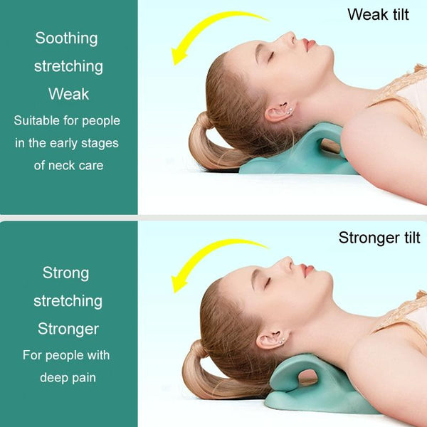 Cervical Massager Type Traction Support Pillow Green Massagers