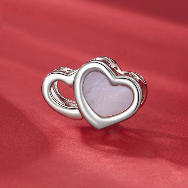 925 Sterling Silver Platinum Plated Pink Heart Diy Beads Charms & Pendants