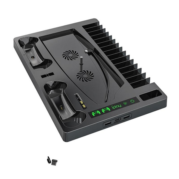 Ps5 Cooling Fan Base With Charging Stand And Disc Holder Black Cooling Devices