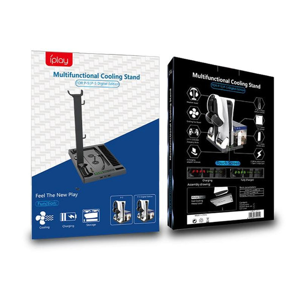 Ps5 Cooling Fan Base With Charging Stand And Disc Holder Black Cooling Devices