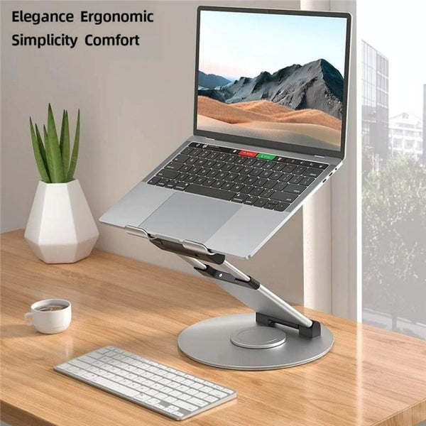 360 Degree Rotating Laptop Stand For 10 17 Inch Devices Silver Other Laptop & Desktop Accs