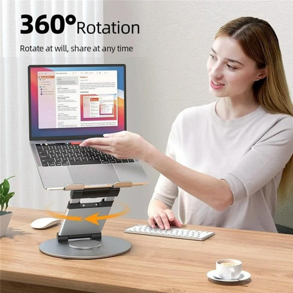 360 Degree Rotating Laptop Stand For 10 17 Inch Devices Silver Other Laptop & Desktop Accs