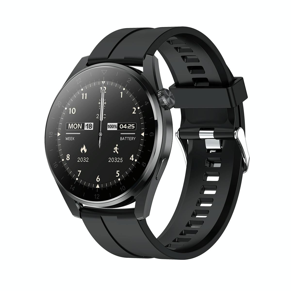 Waterproof Silicone Smartwatch With Colour Display Black Smart Watches