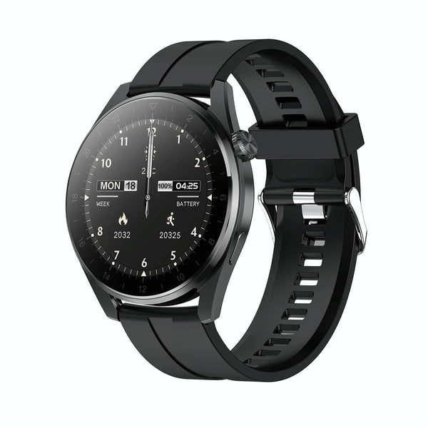Waterproof Silicone Smartwatch With Colour Display Black Smart Watches