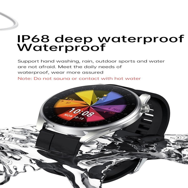 Waterproof Silicone Smartwatch With Colour Display Black Smart Watches