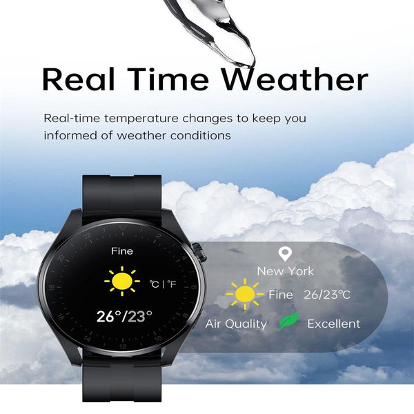 Waterproof Silicone Smartwatch With Colour Display Black Smart Watches